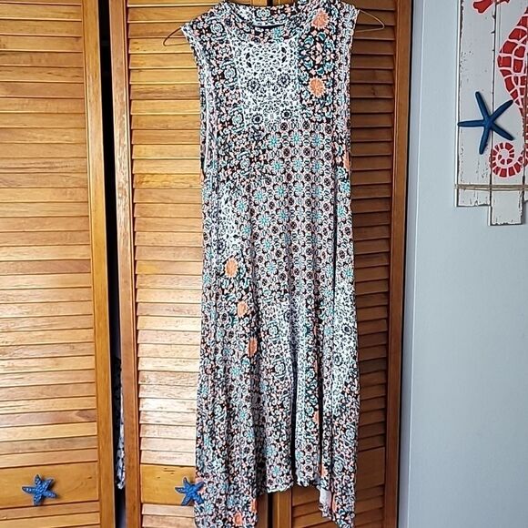 Anthropologie Maeve Lilt Swing Dress Medium Floral Patchwork Pockets Sle… - Picture 3 of 6